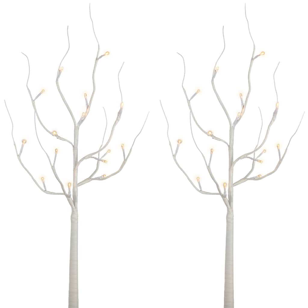 27 in White LED Branches with Timer Set of 2