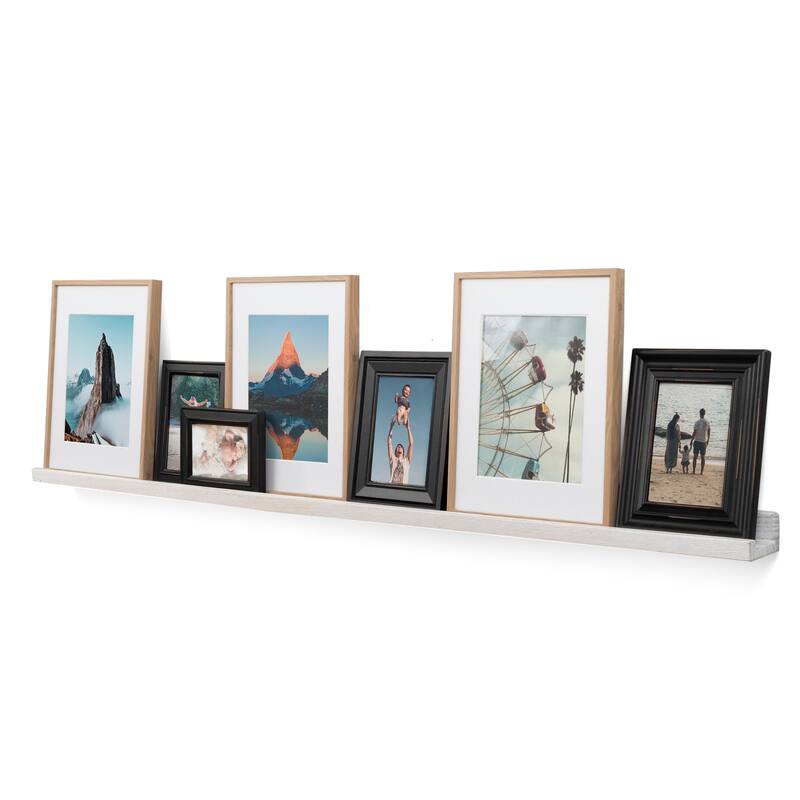 Rustic State Set of 3 Wall Mounted Shelves 60 Inch Photo Ledge