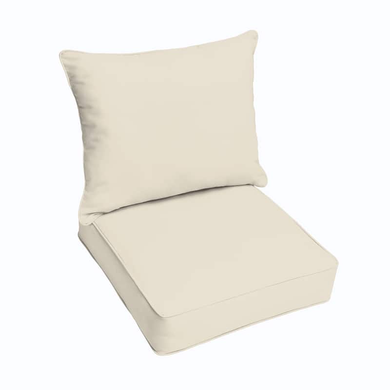 Sorra Home Sunbrella Canvas Indoor/Outdoor 2-piece Cushion and Pillow Set