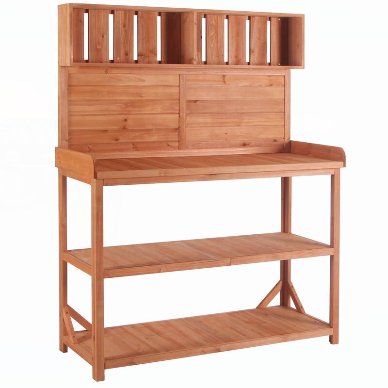 Rustic Outdoor Potting Bench Table