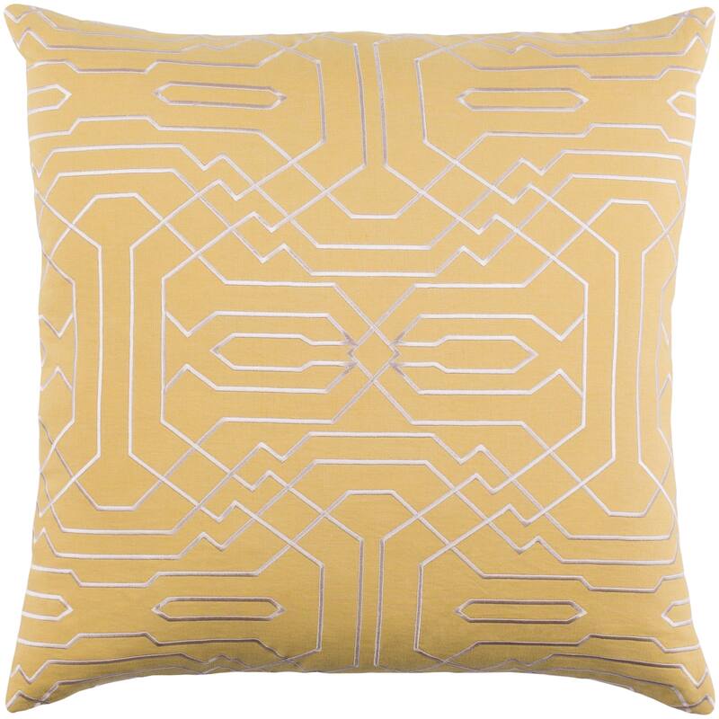 Decorative Stone Yellow 22-inch Throw Pillow Cover