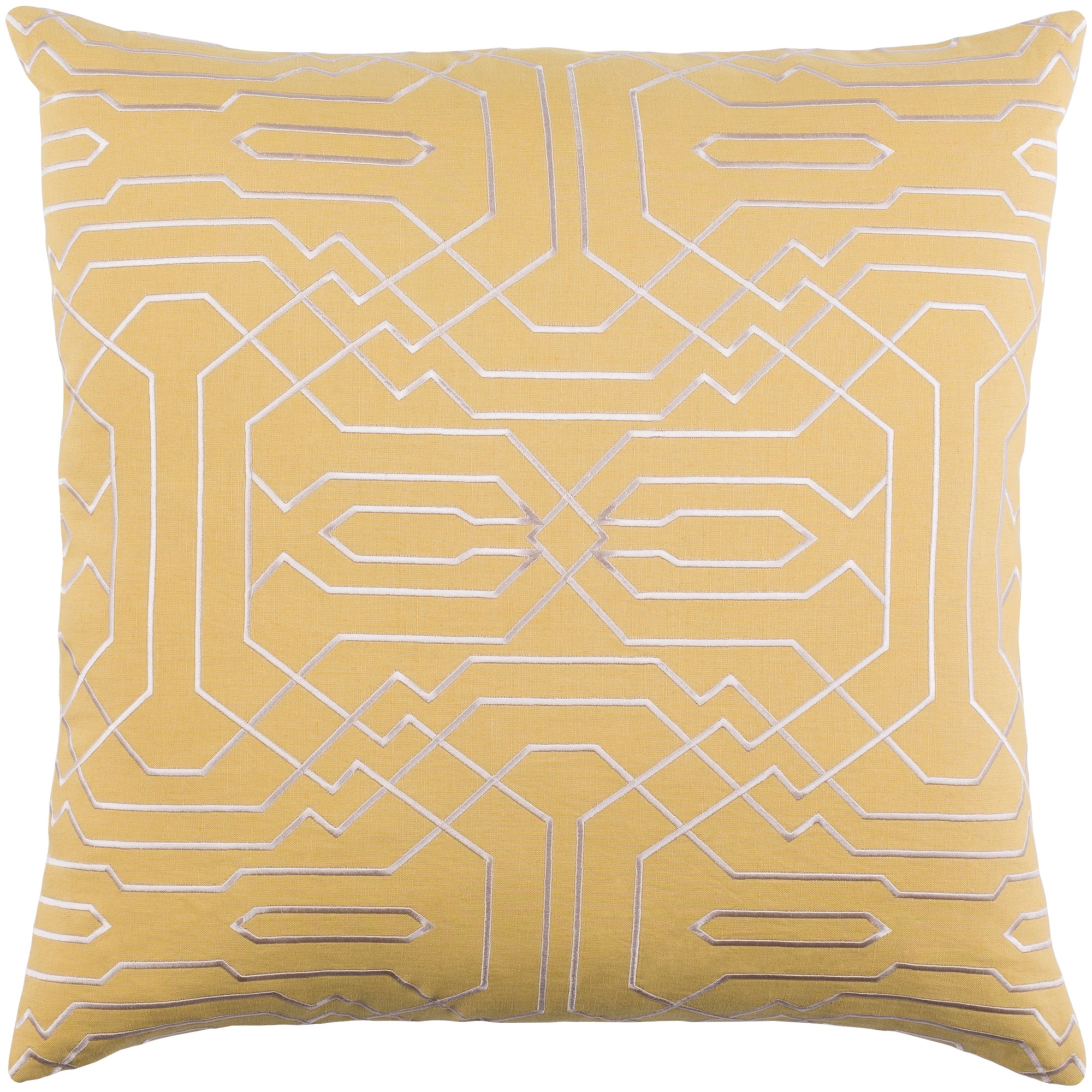 Decorative Stone Yellow 22-inch Throw Pillow Cover