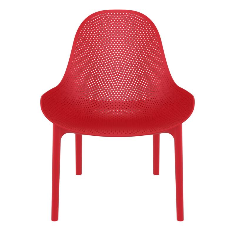 32.75" Red Solid Patio Lounge Chair