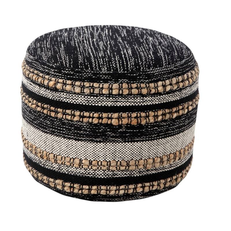 HomeRoots 18" x 18" x 14" " Black Pouff