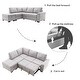 preview thumbnail 7 of 7, 86" Sleeper Sectional Sofa, L-shape Corner Couch Sofa-bed with Storage Ottoman Hidden Arm Storage for Family Living Room