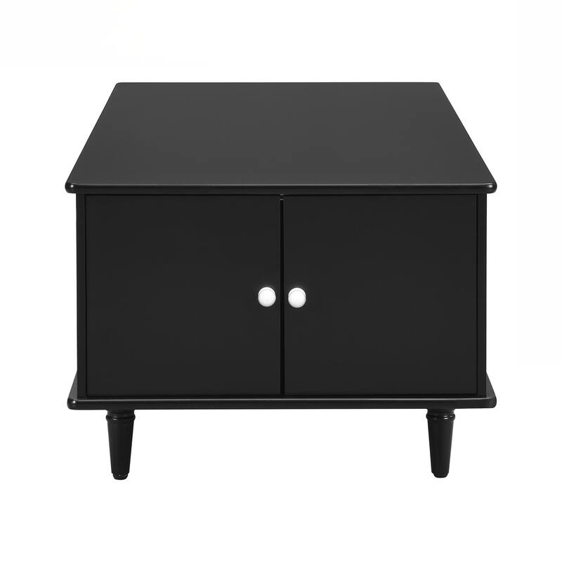 Modern Rectangle Coffee Table with Four Drawers, Two Side Hidden Storage Compartments, 47.2" Wood Coffee Table