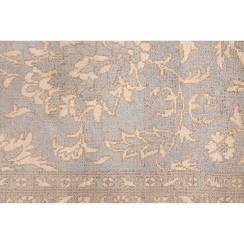 ECARPETGALLERY Hand-knotted Peshawar Oushak Blue Viscose, Wool Rug - 9'0 x 11'10
