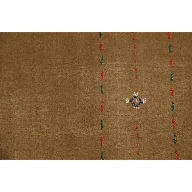 Hand Knotted Oriental 100% Wool Carpet Tribal Animal Pictorial Brown Gabbeh Area Rug - 10' 7'' X 8' 2''