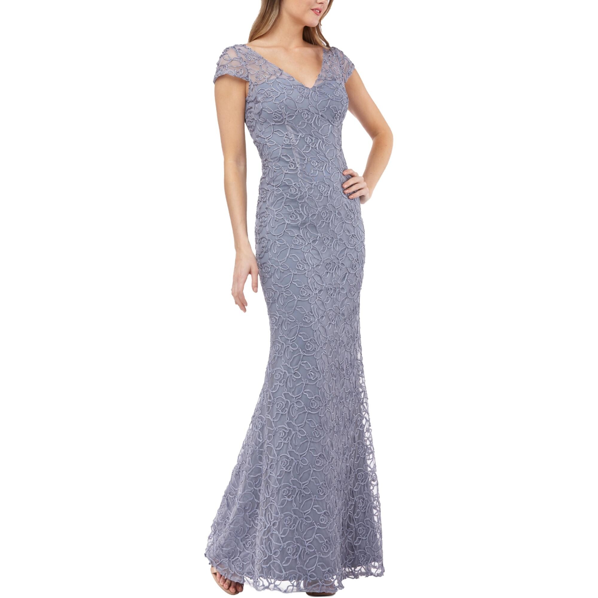 js collection illusion lace evening dress