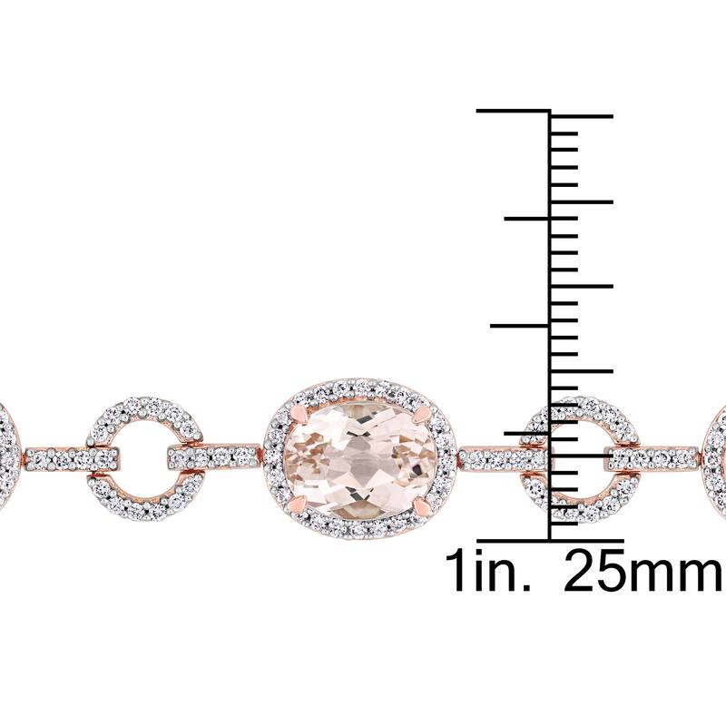 Miadora 3 3/4ct TGW Pink Sapphire Tennis Bracelet in 14k Rose Gold - 7 in