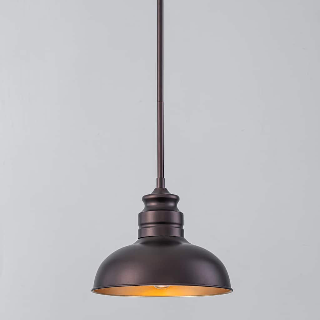 1-Light Farmhouse Dome Pendant Metal Kitchen Island Pendant Light, Oil Rubbed Bronze Finish - 1 Light