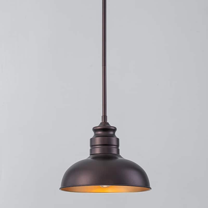 1-Light Farmhouse Dome Pendant Metal Kitchen Island Pendant Light, Oil Rubbed Bronze Finish - 1 Light