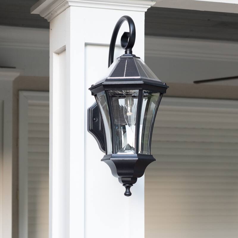 Victorian Black 150 LM Solar Wall Sconce Lantern with Morph Technology