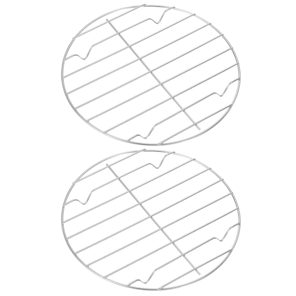 2Pcs 8-11/16" Round Cooling Rack, Roasting Steaming Rack, Cooking Grid Grill