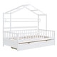 preview thumbnail 30 of 32, Roomfitters Wooden Twin/Full Size House Bed, Modern Platform Design with Two Spacious Storage Compartments and Built-In Shelf