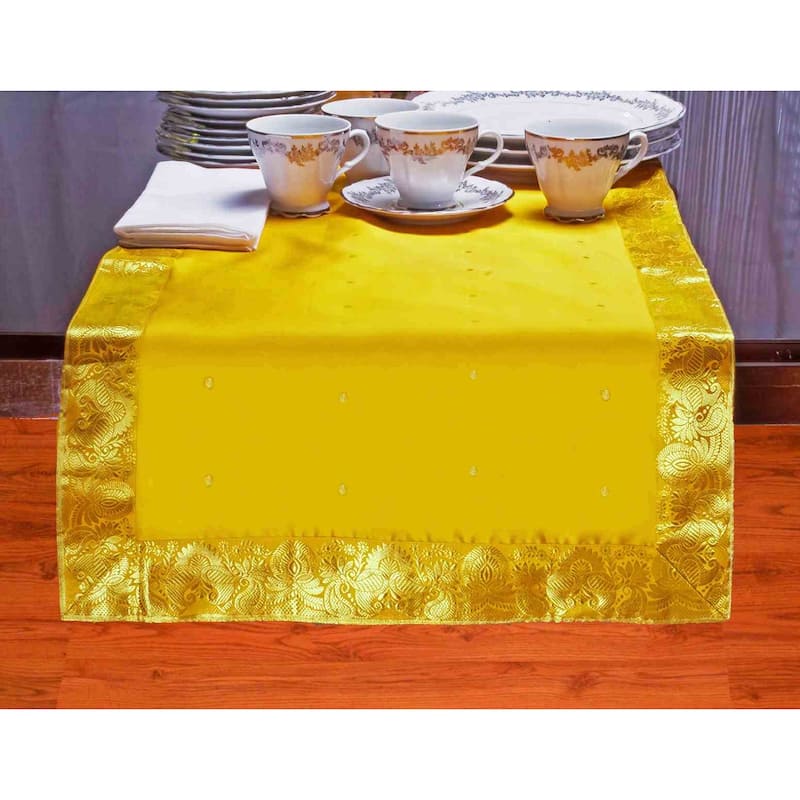 Yellow - Hand Crafted Table Runner (India) - 14 X 84 Inches