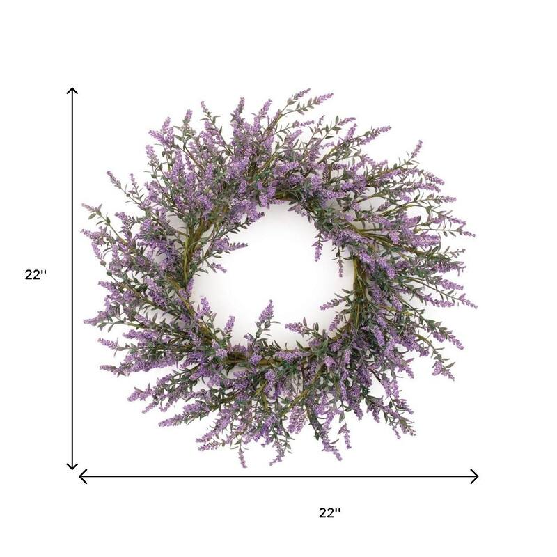 HomeRoots 22" Purple And Green Lavender Artificial Wreath