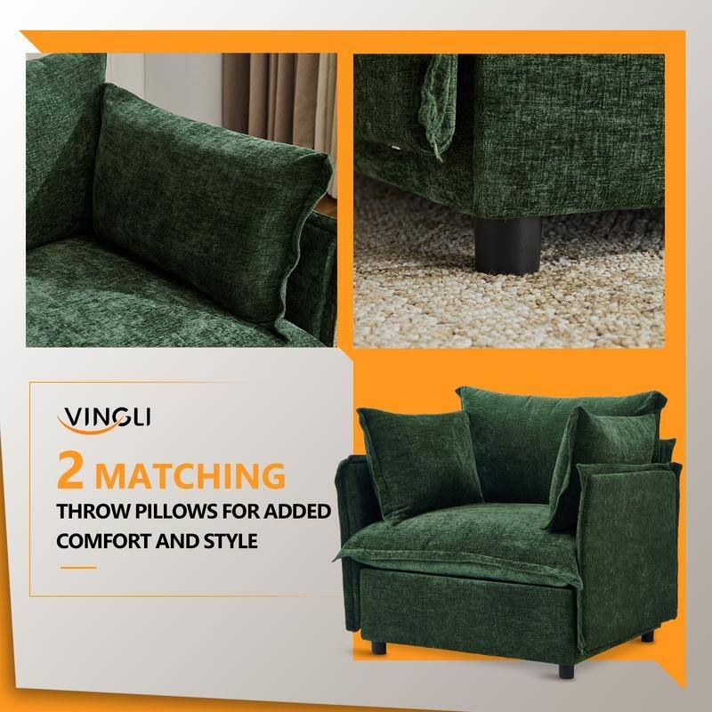 Chenille Upholstered Skirted Arm Chair Accent Chair With Thin Arms For Living Room