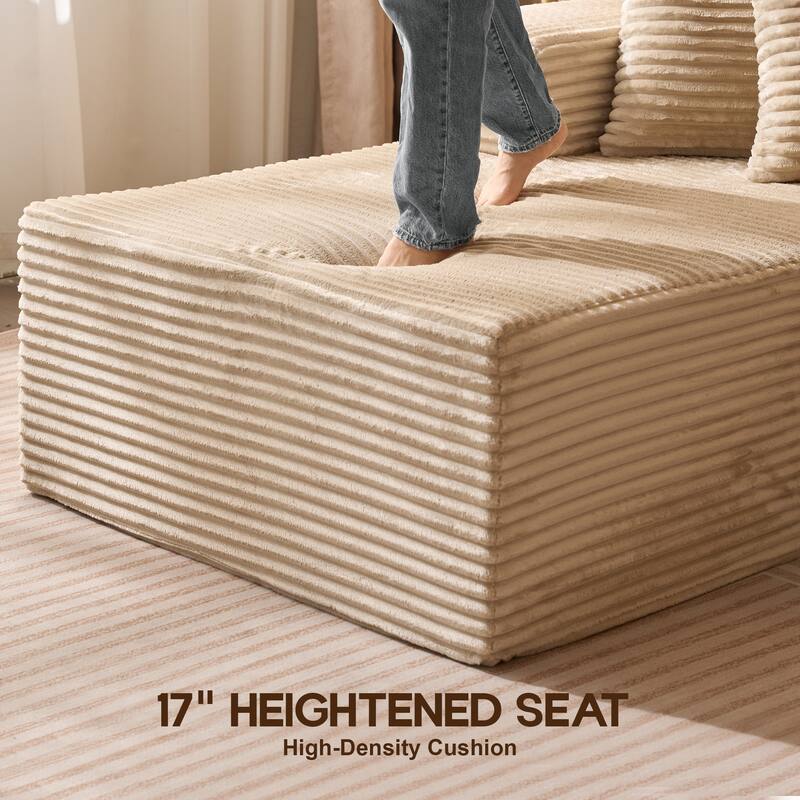 OVIOS All-Foam Plush L-Shaped Sofa​