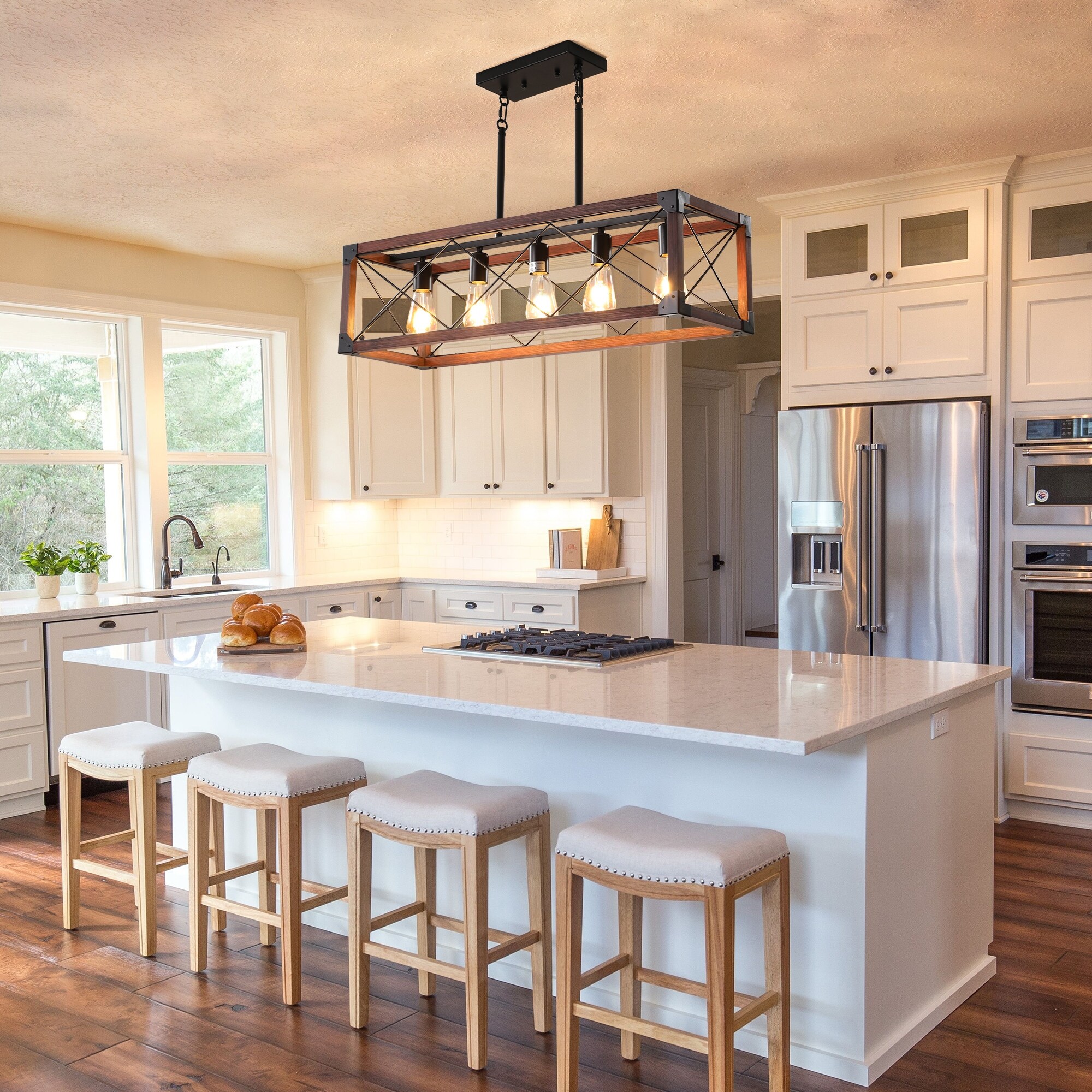 Red farmhouse pendant light top