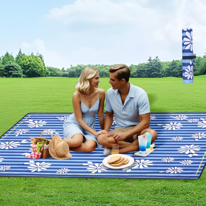 Heavy-Duty 480lbs Folding Wagon Cart With Bonus Picnic Mat-All-Terrain Beach Wheels,Drink Holders,Brakes & Side Pocket