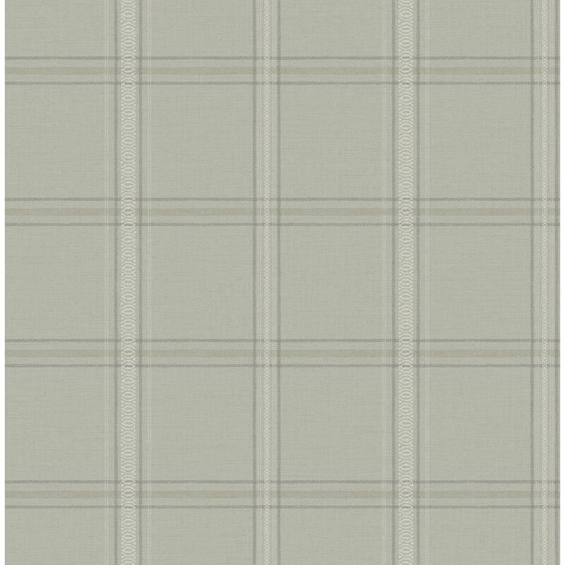 Chesapeake Auberge Sage Plaid Wallpaper