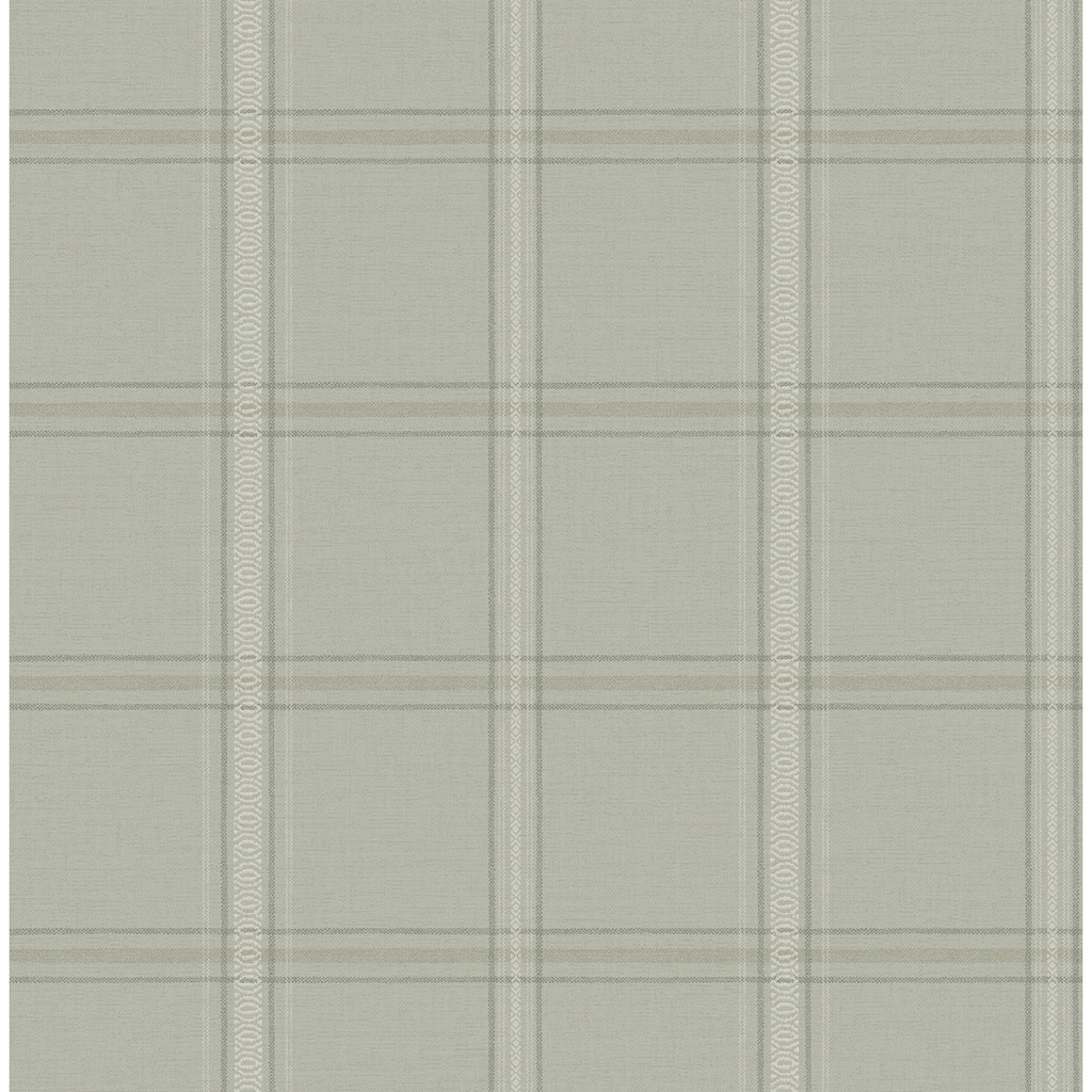 Chesapeake Auberge Sage Plaid Wallpaper