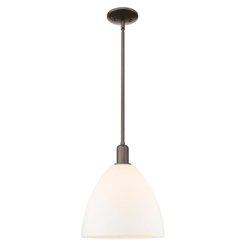 Innovations Lighting Endless Possibilities Arcadia - Bristol - 1 Light 12" Stem Hung Mini Pendant - Oil Rubbed Bronze/Matte White