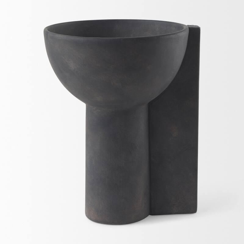 Sariah Black Ceramic Vase (11") - 9.1L x 8.3W x 10.8H