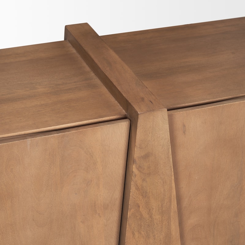 Eula Medium Brown Solid Wood 4-Door Sideboard