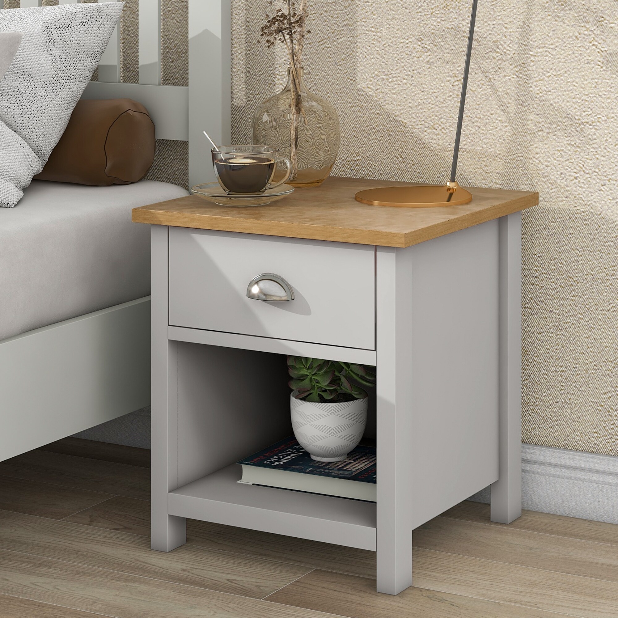 Farmhouse top style nightstand