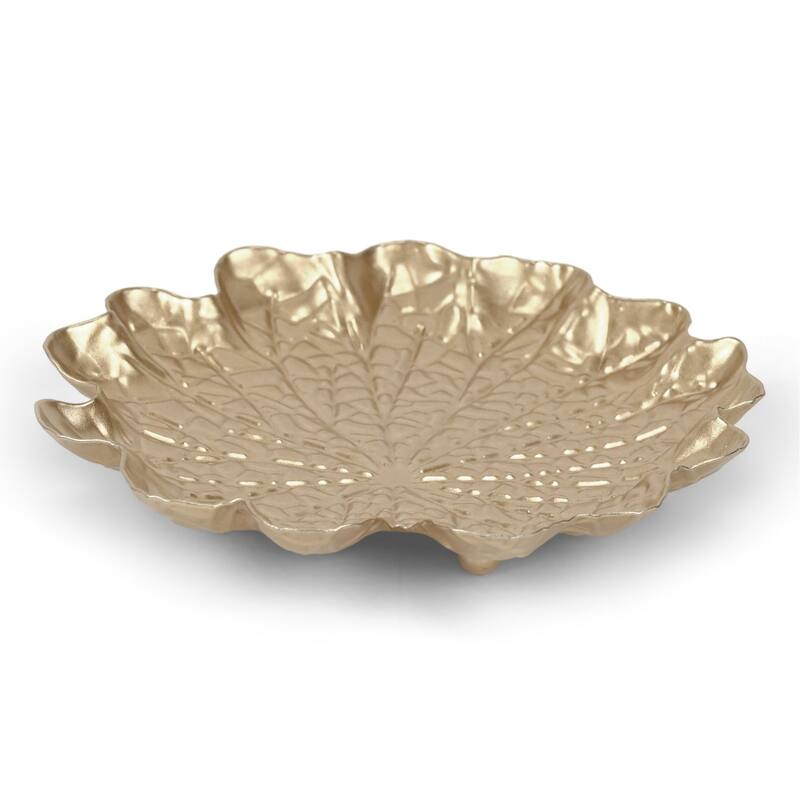 Delphine Gold Metal Lilypad Catchall Tray