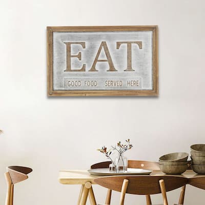 Gray Metal Eat Wall Decor