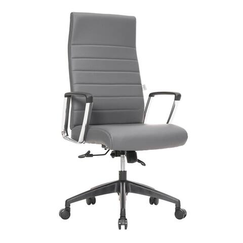 LeisureMod Hilton Modern High Back Leather Conference Office Chair