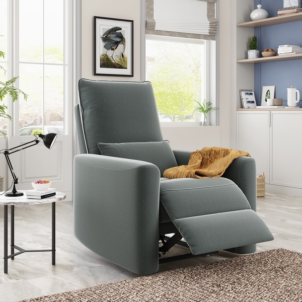 Recline to 145 Degrees Extending Footrest Solid Wood Sofa Chair with Padded Seat Microfiber Manual Reclining Sofa Bed Bath Beyond 35093665