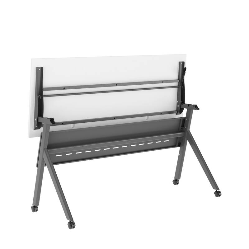 Commercial Nesting Flip Training Table with Steel Frame and Y-Legs - 23.5"W x 60"D x 30"H