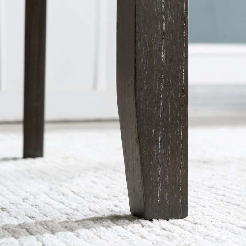 Modern Dining Chairs Set - Comfortable Upholstered Kitchen Chairs - Black Bean Finish - Set of 2 - 34