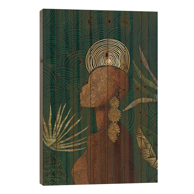 Vea (Teal) Print On Wood by Bria Nicole - Multi-Color - 26x18x1.5