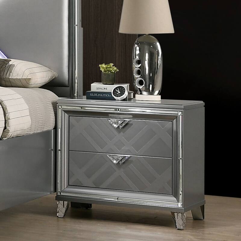 Furniture of America Bel Air Glam Wood 5-Piece Platform Bedroom Set with USB Port