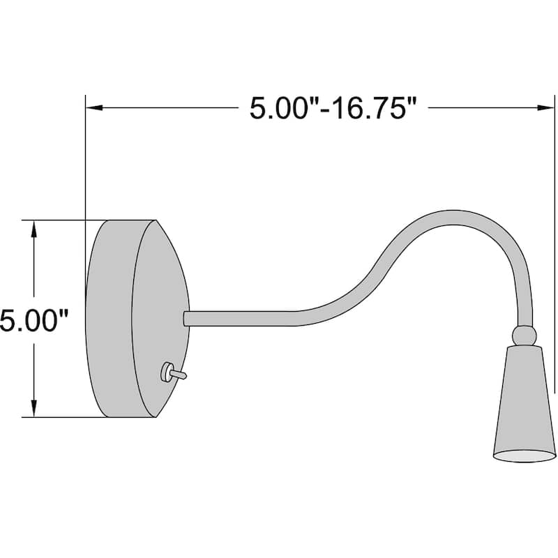 Access Lighting LED - Gooseneck - LED Light Wall Sconce - Brushed Steel Finish