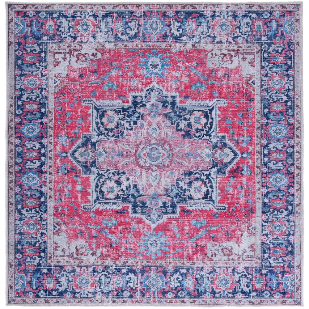 SAFAVIEH Serapi Machine Washable Sebiha Medallion Distressed Rug