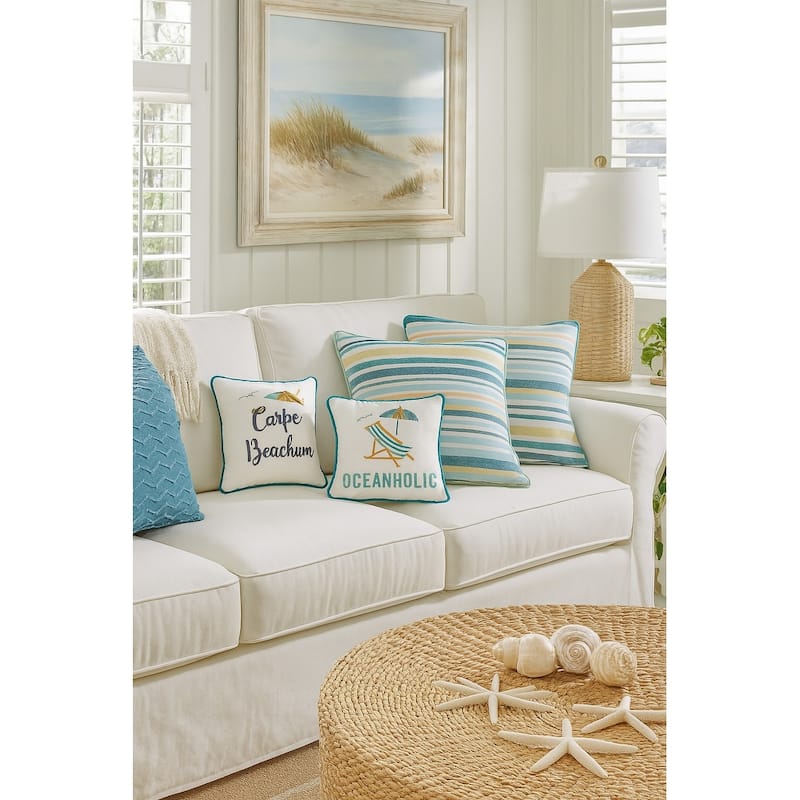 10" x 10" Oceanholic Embroidered Throw Pillow