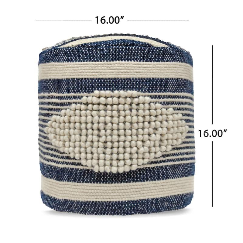 Diamond Handcrafted Fabric Cylindrical Pouf