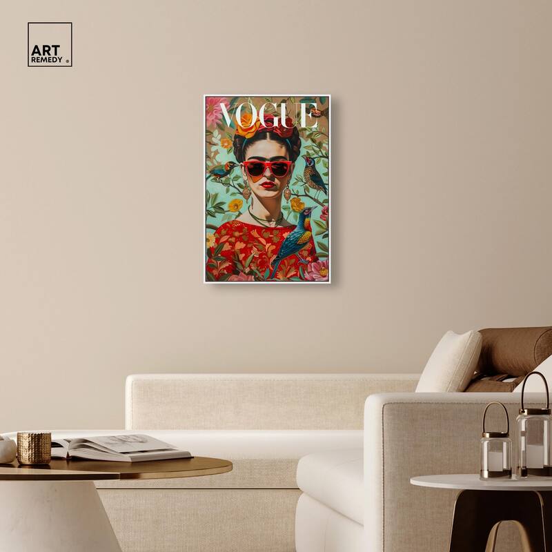 Birds and Icon Floral Canvas by Art Remedy