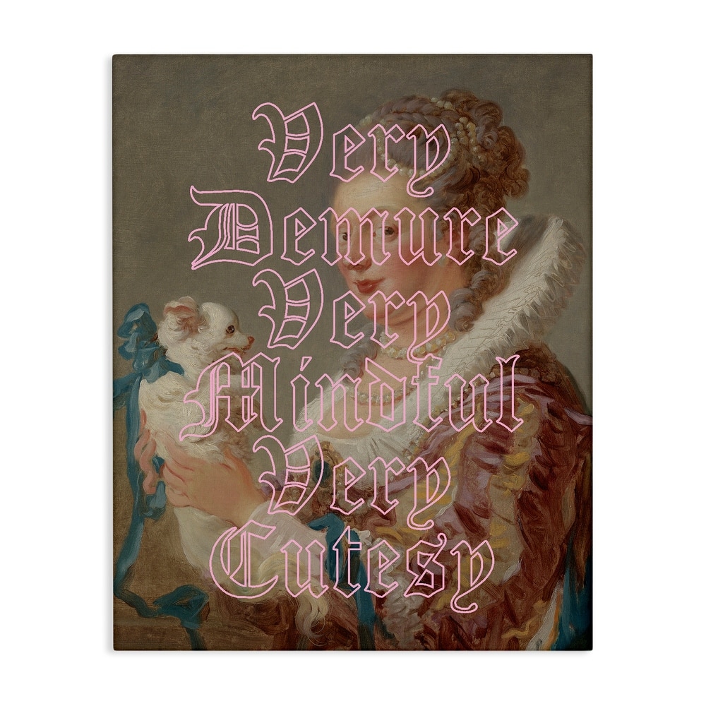 Stupell Trendy Demure & Mindful Classic Canvas Wall Art Design By Lil' Rue