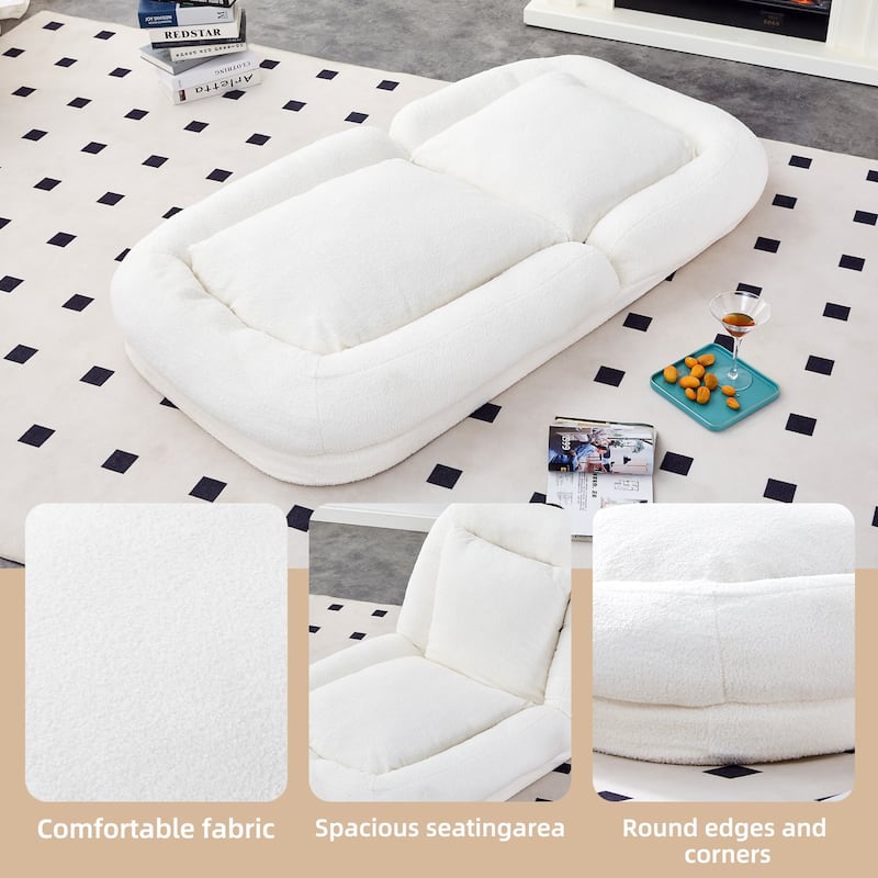 Roomfitters Folding Sofa Chair with 5 Adjustable Positions, Velvet Floor Lounge Chair for Gaming