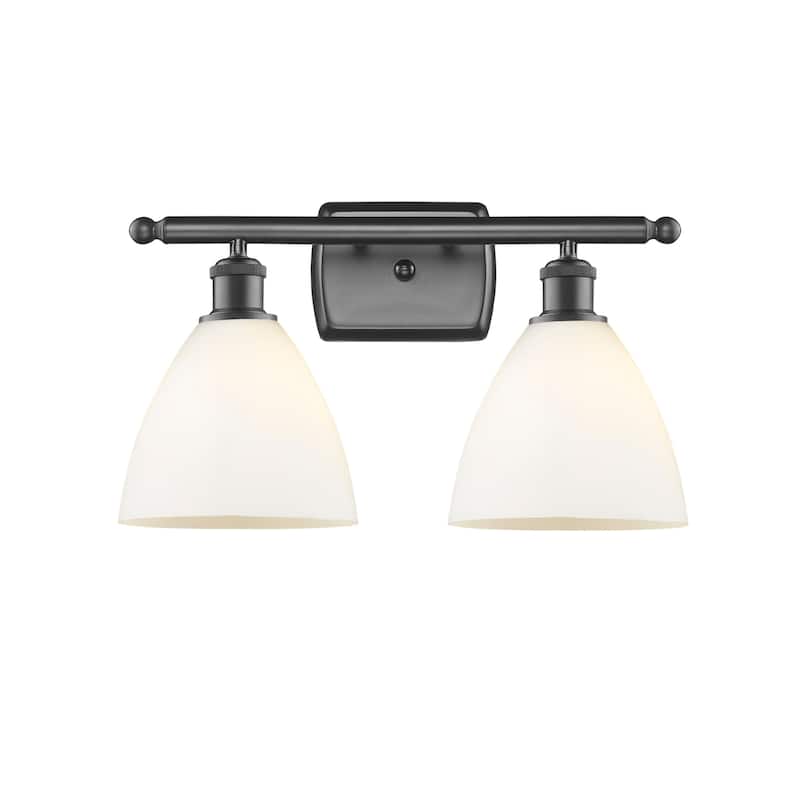 Innovations Lighting 516-2W-11-18 Bristol Vanity Bristol 2 Light 18" - Oil Rubbed Bronze / Matte White