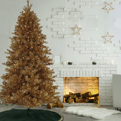 National Tree Company 7.5 ft. Pre-Lit Christmas True Gold Metallic Tree - 7.5 Foot