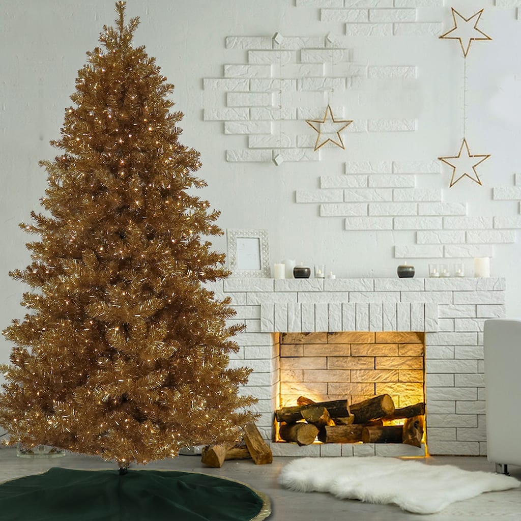 National Tree Company 7.5 ft. Pre-Lit Christmas True Gold Metallic Tree - 7.5 Foot