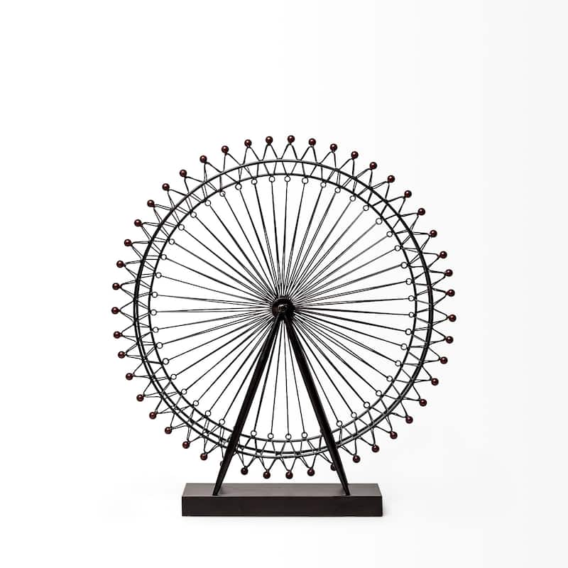 London Eye Black Metal Ferris Wheel Decorative Object - 25"W x 27"H x 3"D